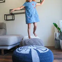 МК 4 пуфа и жаккардовый ковёр