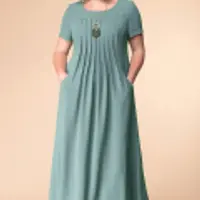 Выкройка платья трапеции на кокетке со складками и с рукавом