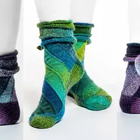 Модульные носки спицами Curlywhirly