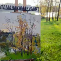 Золотая осень маслом