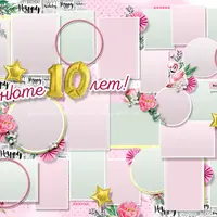 Постер на день рождения. Розовый фламинго