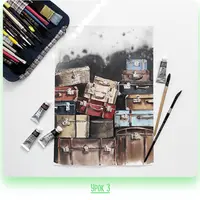 Винтажная акварель: Ретро-чемоданы