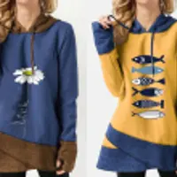 Выкройки платья худи трапеция с митенками комбинированного