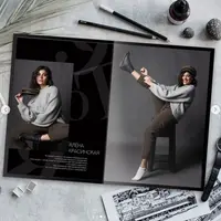 Шаблон выпускного фотоальбома. Дизайн Чёрный