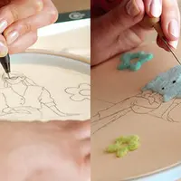 Образная модная вышивка с использованием игл для фелтинга