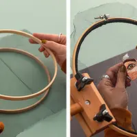 Вышитые портреты на тюле