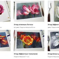 Цветы маслом