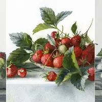 Этюд с клубникой акварелью