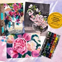 Акварельный марафон «Жизнь в розовом цвете»