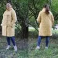 Пальто с цельнокроеным капюшоном