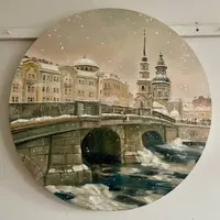 Зимний Петербург. Пейзаж маслом