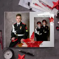 Шаблон выпускного фотоальбома. Дизайн "Алый"