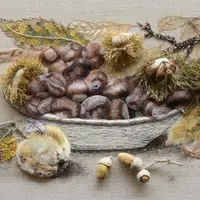 Фактурная вышивка Каштаны