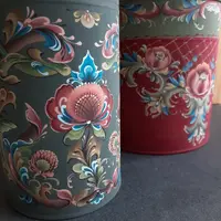 Орнаментальная роспись двойным мазком. Бидоны