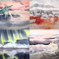 Арктика. Пейзажи акварелью