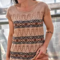 Льняной топ с жаккардовым узором Duntara