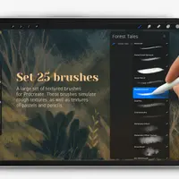 Текстурные кисти для Procreate. Forest Tales Brush Collection