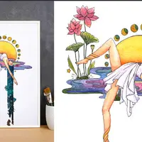 Аниме-портрет акварелью в стиле манга