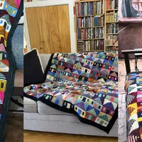 Вязаный спицами плед Safe at Home