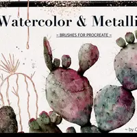 Акварельные и металлические кисти для Procreate