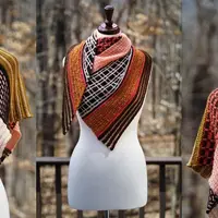 Разноцветная шаль спицами Simply Chic