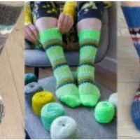 Вязание носков двухцветной бриошью Bubbles & Brioche