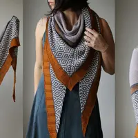 Шаль ленивым жаккардом Zimtstern