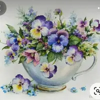 Лепное панно "Анютины глазки"