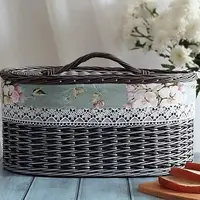 Плетение овальной корзины с двухсторонним чехлом