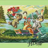 В зонтике. По мотивам рисунка В.И.Зарубина