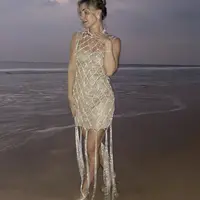 Платье-сетка из блестящего шнура