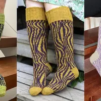 Жаккардовые носки спицами 70s Funk