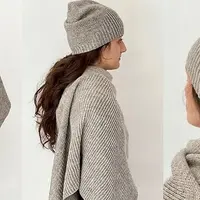 Комплект спицами из шали-косынки и шапки Bolton Pass