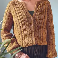 Женственный кардиган с рукавом реглан спицами Acacia