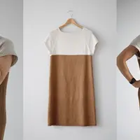 Простое платье реглан спицами сверху Kaffelatte