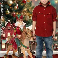 Детский новогодний фотошаблон 2025