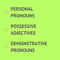 Pronouns. Possessive adjectives