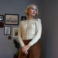 Вязанный спицами женский винтажный жакет Forest Berry