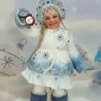 Роспись лица Снегурочки для ватной игрушки