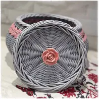 Плетеный горшок с крышкой