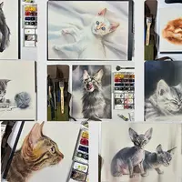 Коты и кошки акварелью