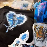 Роспись по ткани: Медуза, кит, тигр