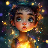 Милые светящиеся сказочные промпты Midjourney для детских книг, игр и открыток