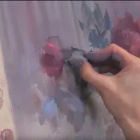 Цветы шиповника. Сухая пастель