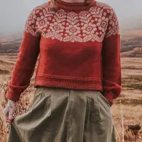 Пуловер с жаккардовой кокеткой Autumn Alpine