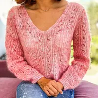 Вязаный спицами мохеровый пуловер Willow sweater