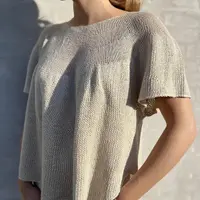 Женственный топ My wave tee, вязанный спицами сверху