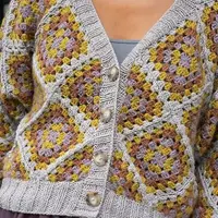 Кардиган из бабушкиных квадратов крючком Ariana