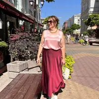 Шелковая юбка по косой + топ