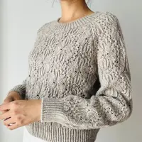 Ажурный пуловер реглан спицами Spring pullover